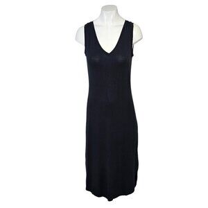 Daily Ritual Womens V-Neck Tank Shirt Dress, Stretch, Black, Basic, Size XS